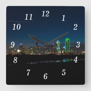 Dallas Skyline Dawn Pano Wall Clock