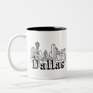 Dallas Skyline design Two-Tone Coffee Mug