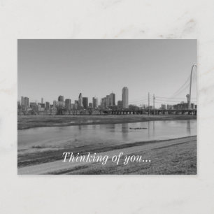 Dallas Skyline Grayscale Postcard
