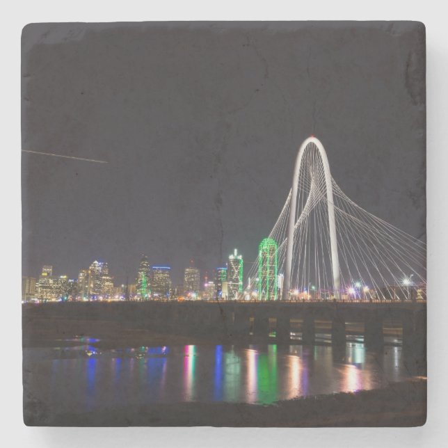Dallas Skyline Hunt Stone Coaster (Front)