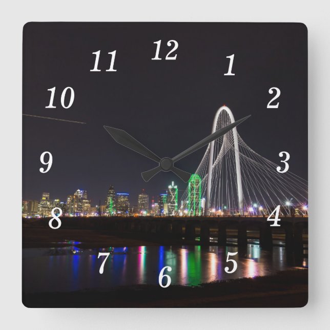 Dallas Skyline Hunt Wall Clock (Front)
