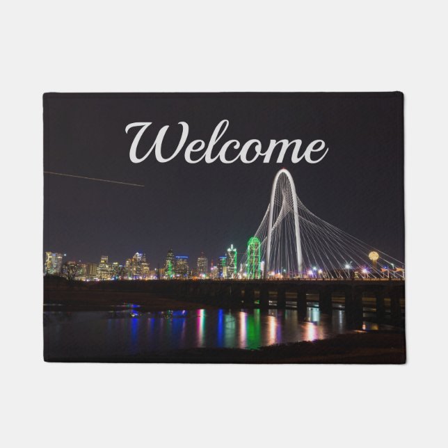 Dallas Skyline Hunt Welcome Doormat (Front)