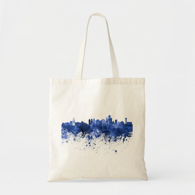 Dallas skyline in watercolor tote bag (Front)