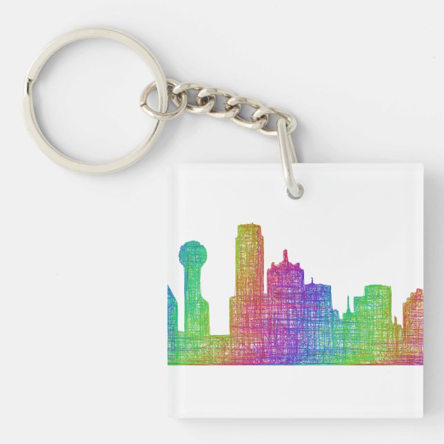 Dallas skyline key ring (Front)
