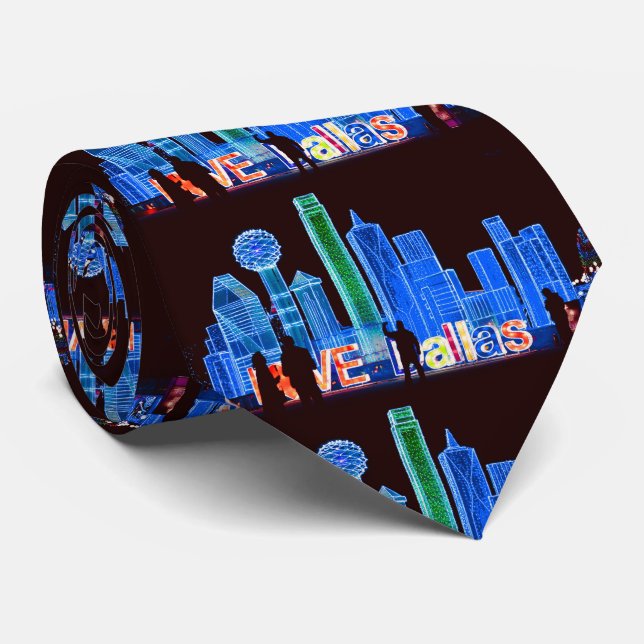 Dallas Skyline Men's Tie (Rolled)