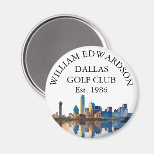Dallas Skyline Personalised Golf Club Name Magnet
