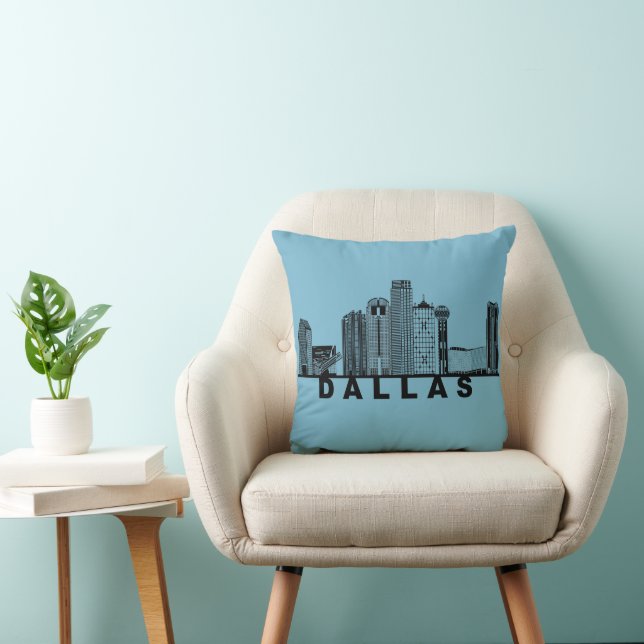 Dallas Skyline Silhouette  Cushion (Chair)