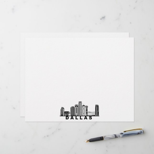 Dallas Skyline Silhouette  Custom Letterhead (Front/Back In Situ)