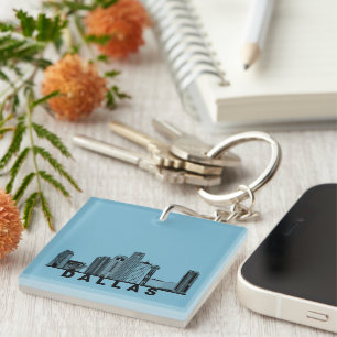 Dallas Skyline Silhouette  Key Ring