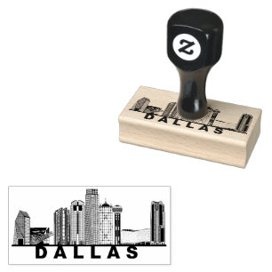 Dallas Skyline Silhouette  Rubber Stamp