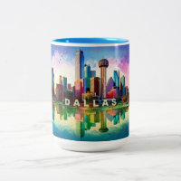 Dallas Skyline Urban City Art Mug