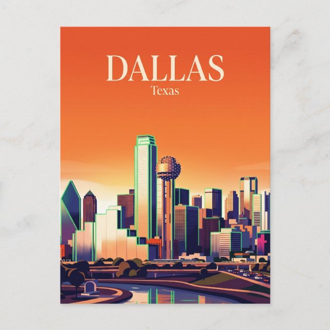 Dallas Skyline USA Postcard (Front)