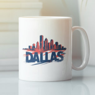 Dallas Skyline Watercolor Art Print – Texas City Coffee Mug