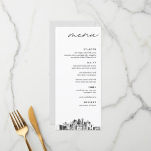 Dallas Skyline Wedding Dinner Menu