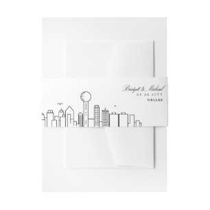 Dallas Skyline Wedding Invitation Belly Band