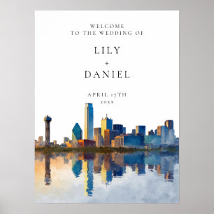 Dallas Skyline Wedding Welcome Sign