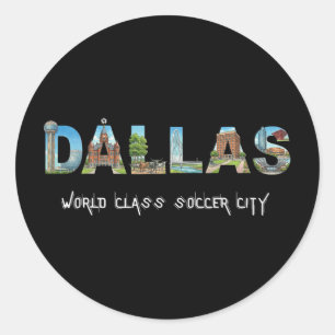 Dallas Soccer Art Classic Round Sticker
