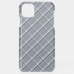 Dallas Sports Fan Silver Navy Blue Plaid Striped iPhone 11 Pro Max Case
