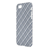 Dallas Sports Fan Silver Navy Blue Plaid Striped Uncommon iPhone Case (Back/Left)