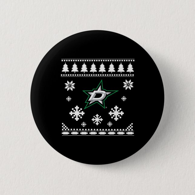 Dallas Stars Ugly Christmas Sweater Holidaze  6 Cm Round Badge (Front)