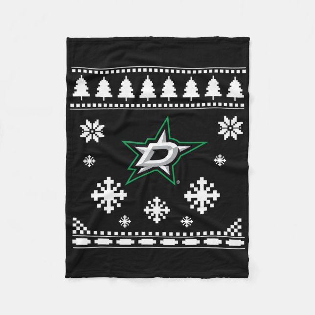 Dallas Stars Ugly Christmas Sweater Holidaze  Fleece Blanket (Front)