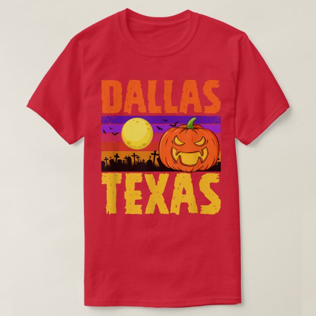 Dallas Teas Happy Halloween Party Local City Pride T-Shirt (Design Front)