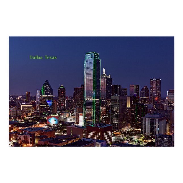 Dallas, Texas aerial view, Poster (Front)