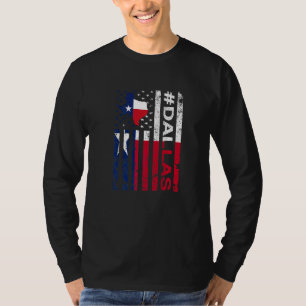 Dallas Texas American Flag  Texas State Usa Pride T-Shirt