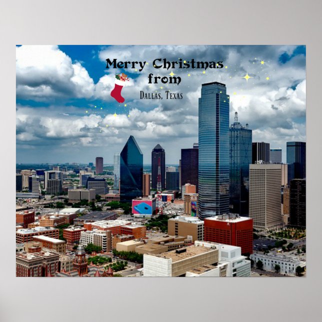 Dallas, Texas Christmas Greetings Poster (Front)