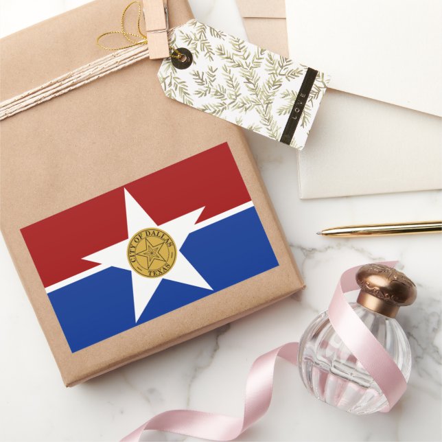 Dallas (Texas) City flag Rectangular Sticker (Gifting)