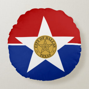 Dallas (Texas) City flag Round Cushion