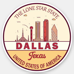 Dallas Texas City Skyline Emblem