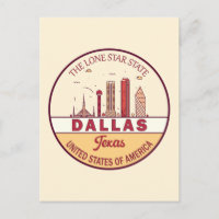 Dallas Texas City Skyline Emblem