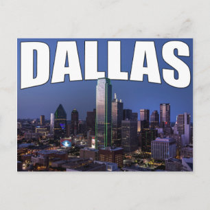 Dallas Texas City Skyline in the Evening Postcard