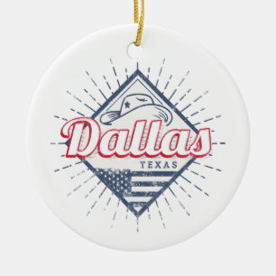 Dallas Texas City United States Vintage USA Ceramic Tree Decoration