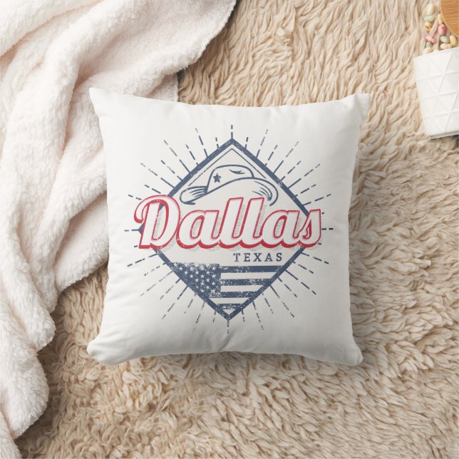 Dallas Texas City United States Vintage USA Cushion (Blanket)