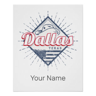 Dallas Texas City United States Vintage USA Poster