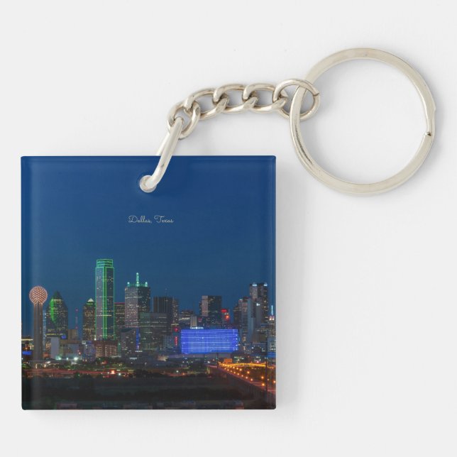 Dallas, Texas cityscape photograph, Key Ring (Back)