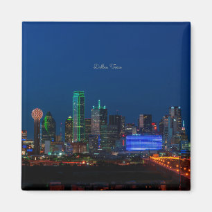 Dallas, Texas cityscape photograph, Magnet