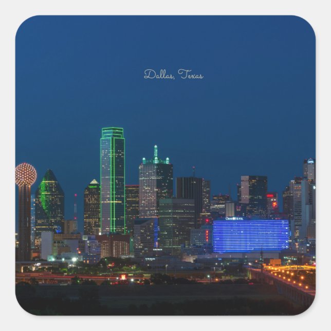 Dallas, Texas cityscape photograph, Square Sticker (Front)