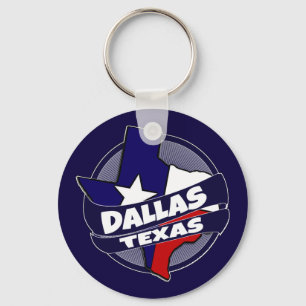 Dallas Texas flag burst keychain