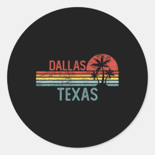 Dallas Texas Funny Usa City Trip Home Roots Classic Round Sticker