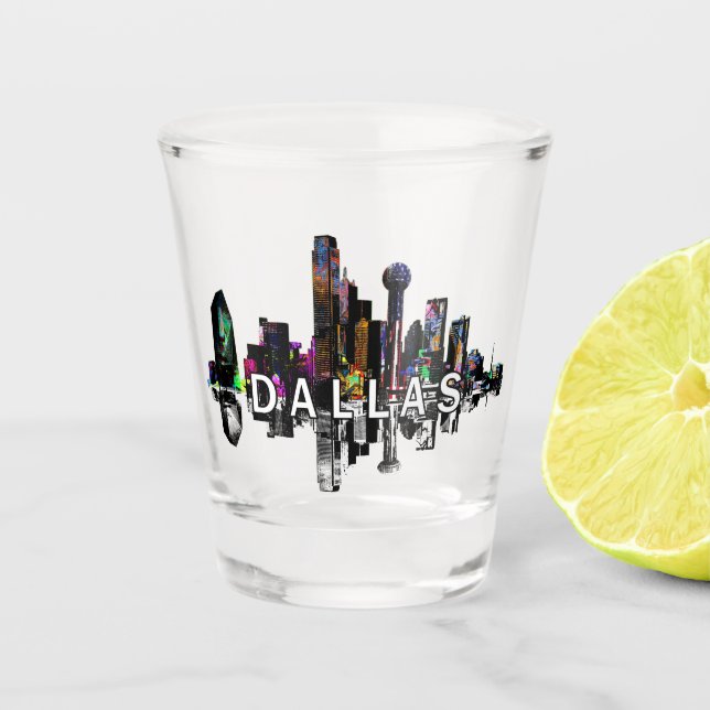Dallas, Texas in graffiti  Shot Glass (Front)