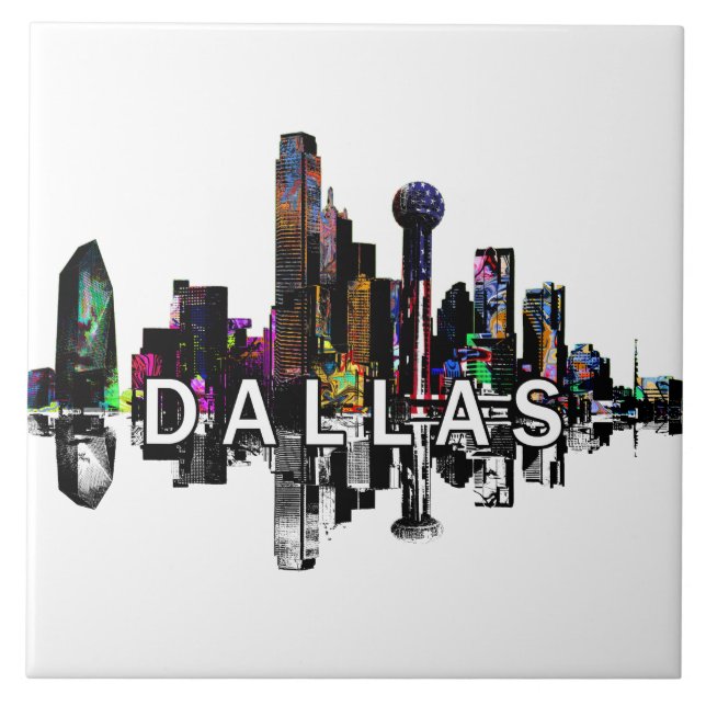 Dallas, Texas in graffiti Tile (Front)