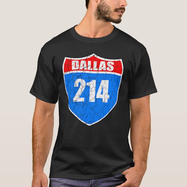 Dallas Texas Interstate 45 Pride Represent 214 Dis T-Shirt (Front)