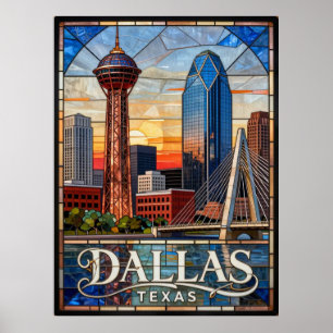 Dallas Texas Modern Skyline Reunion Tower 🌆 Poster