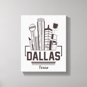 Dallas Texas Modern Skyline Urban Graphic Design Canvas Print