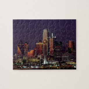 Dallas, Texas night skyline Jigsaw Puzzle