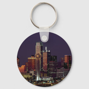 Dallas, Texas night skyline Key Ring