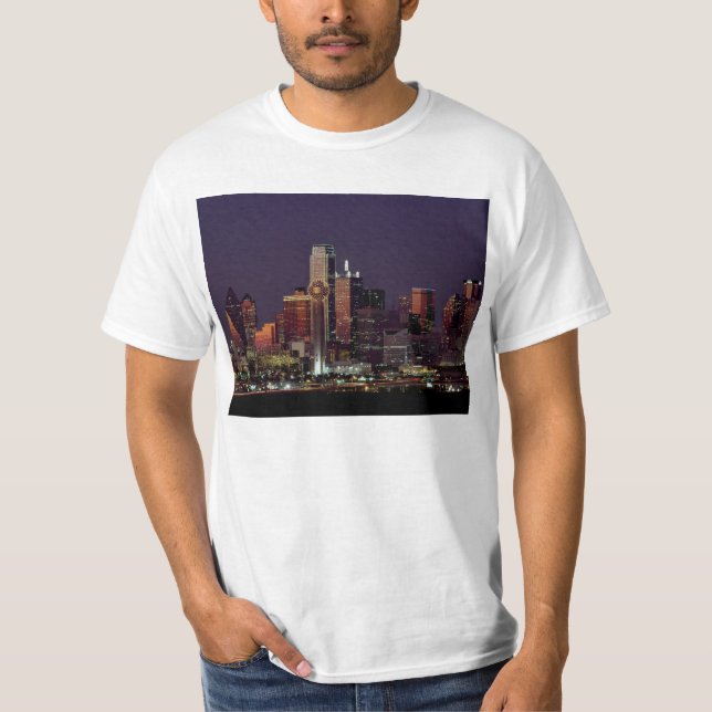 Dallas, Texas night skyline T-Shirt (Front)